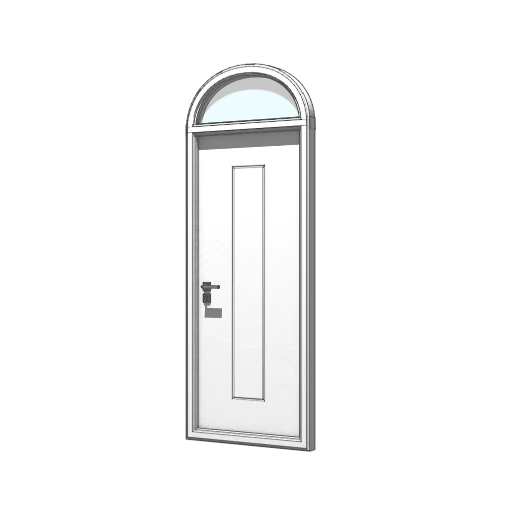 Single Door with Half Round Transom